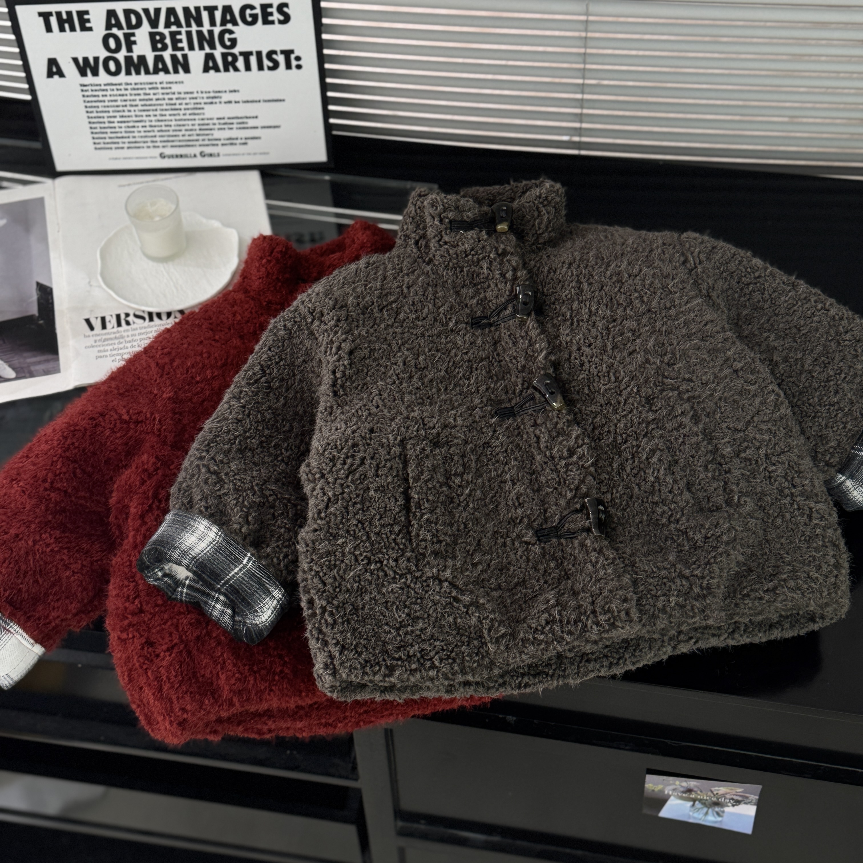 2025年冬季新款儿童拉链连帽款毛毛外套百搭韩版时尚洋气70715