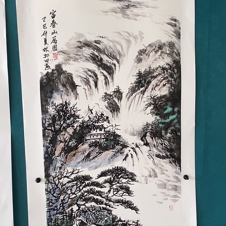 国画三尺手绘山水