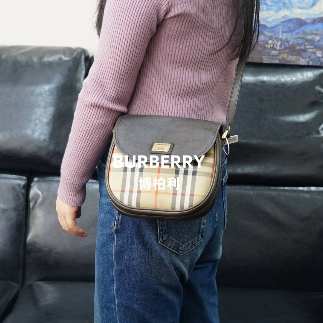 95新 BURBERRY/博柏利 巴宝莉/格纹斜挎包/FYWJ11715349/5349