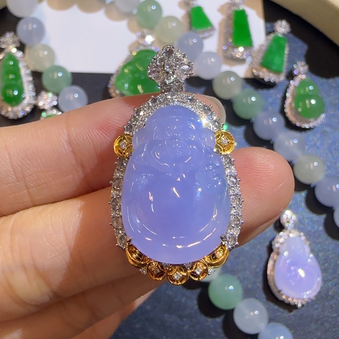 翡翠18K金镶嵌颈饰精品