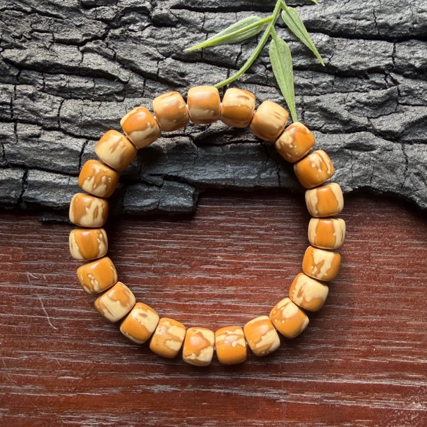 花皮实心紫金鼠手串 10.7尺寸火焰纹三花熊猫纹文玩手串