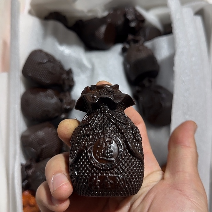 木黑檀木8钱袋一个 