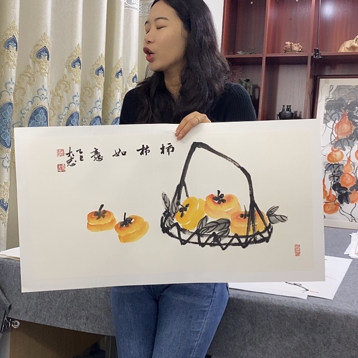 国画纯手绘国画写意作品34*68