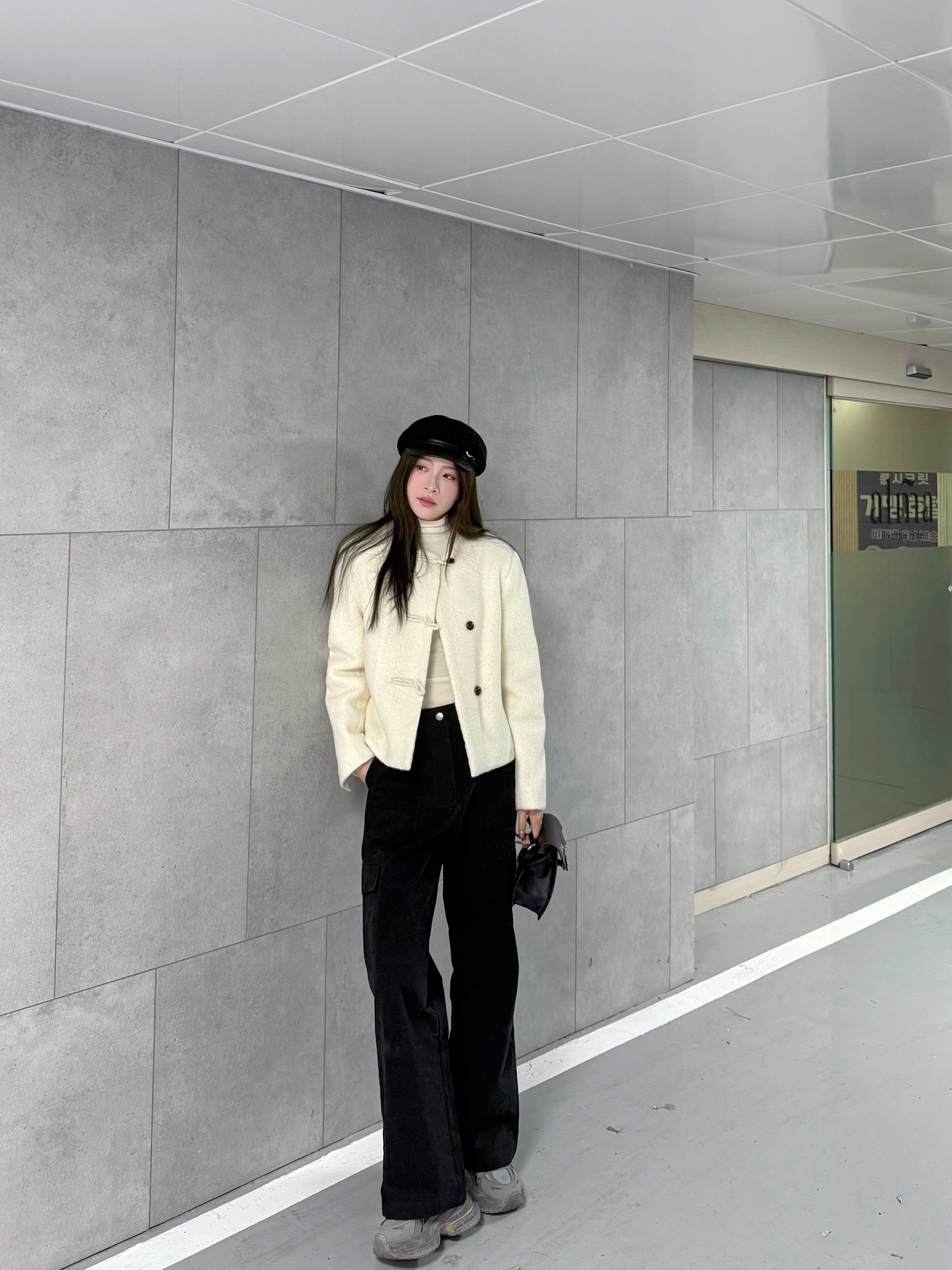 Hifairy·秋季韩版宽松短款女冬季短外套时尚搭配牛仔裤组合套装