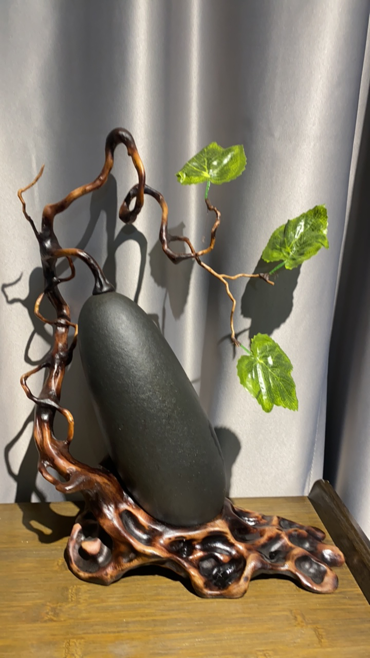 天然水冲石玄关摆件瓜瓞延年家居装饰