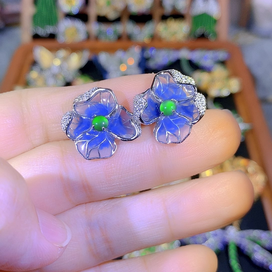 吊坠(不含链)银S925镶嵌翡翠