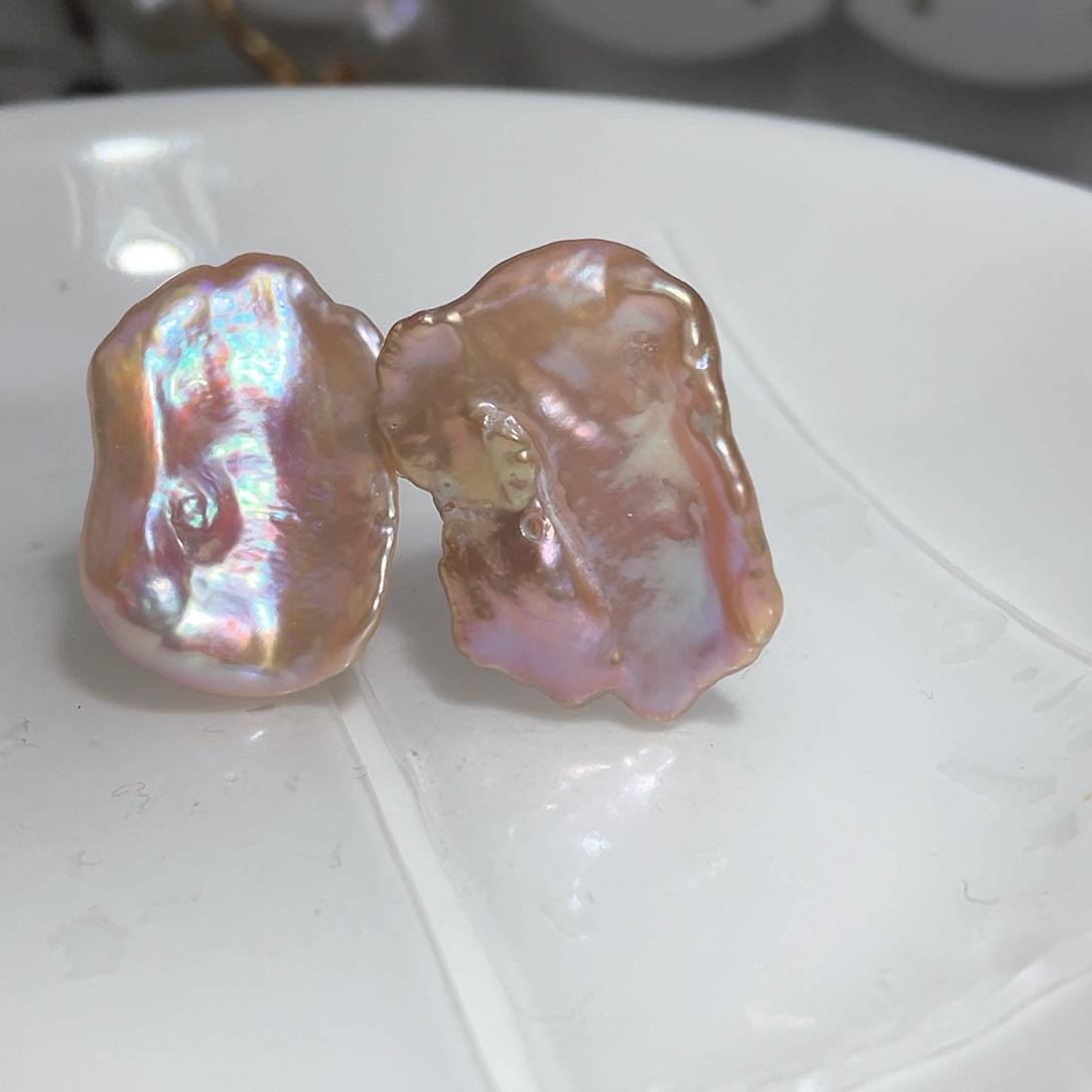 淡水珍珠耳饰银S925镶嵌
