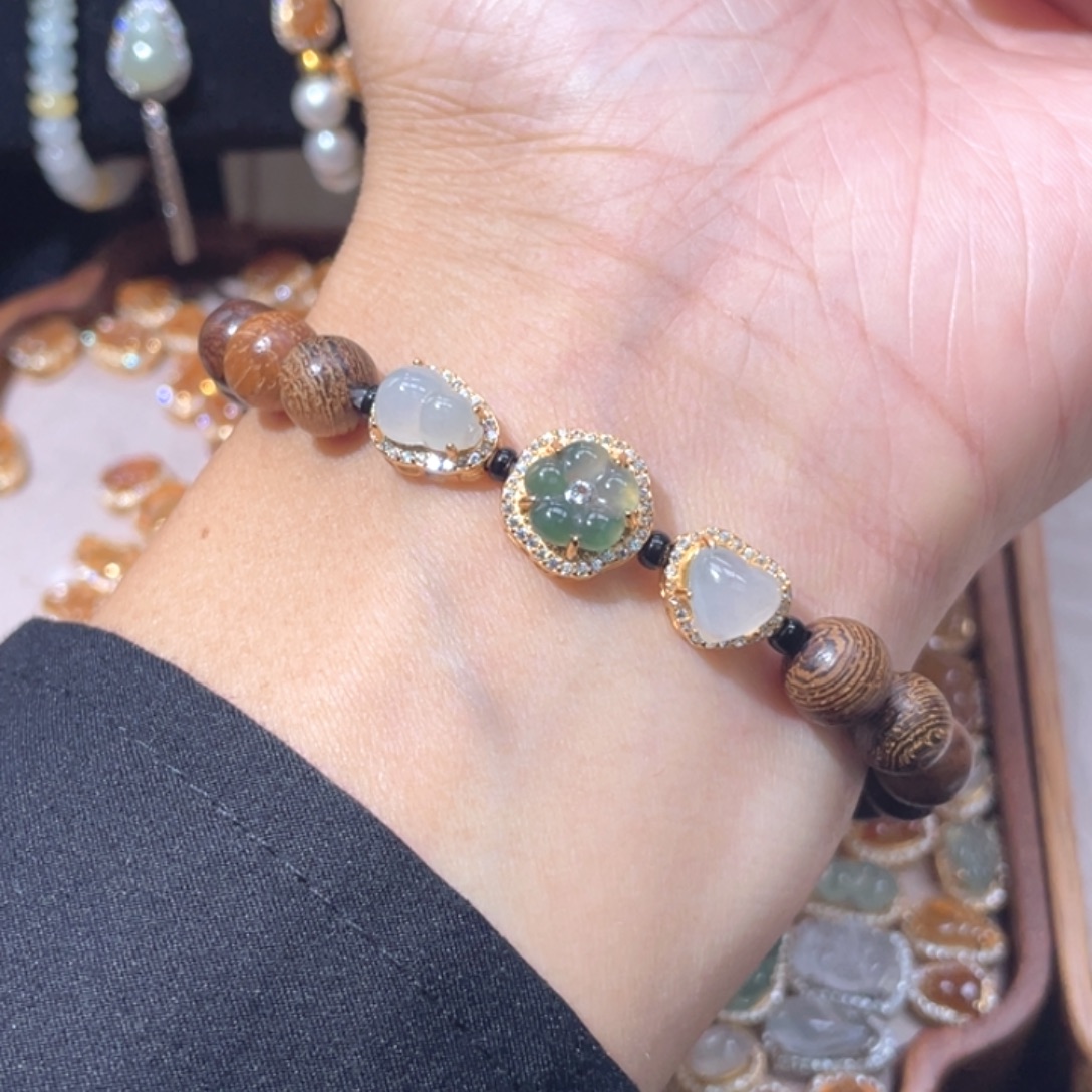 翡翠银S925镶嵌颈饰