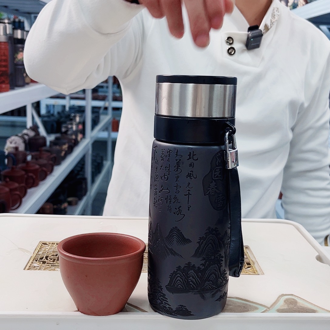 茶杯紫砂沁园春雪带杯主人杯