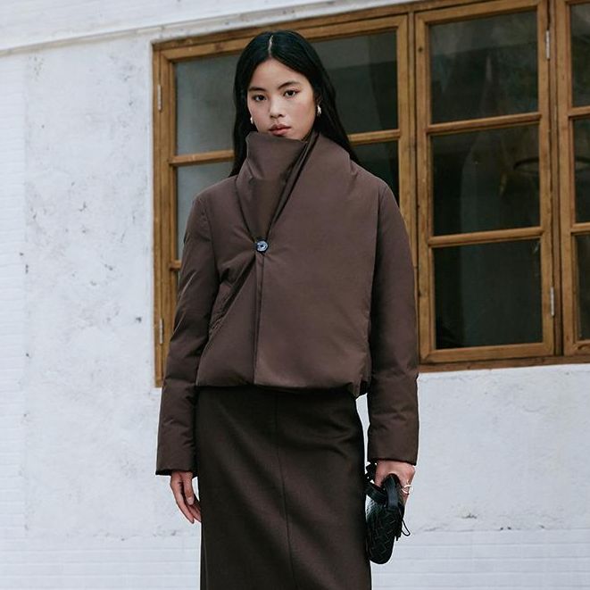 【有你】冬季新款时尚多变造型围脖鹅绒服保暖棉服外套女WTZBWW0633