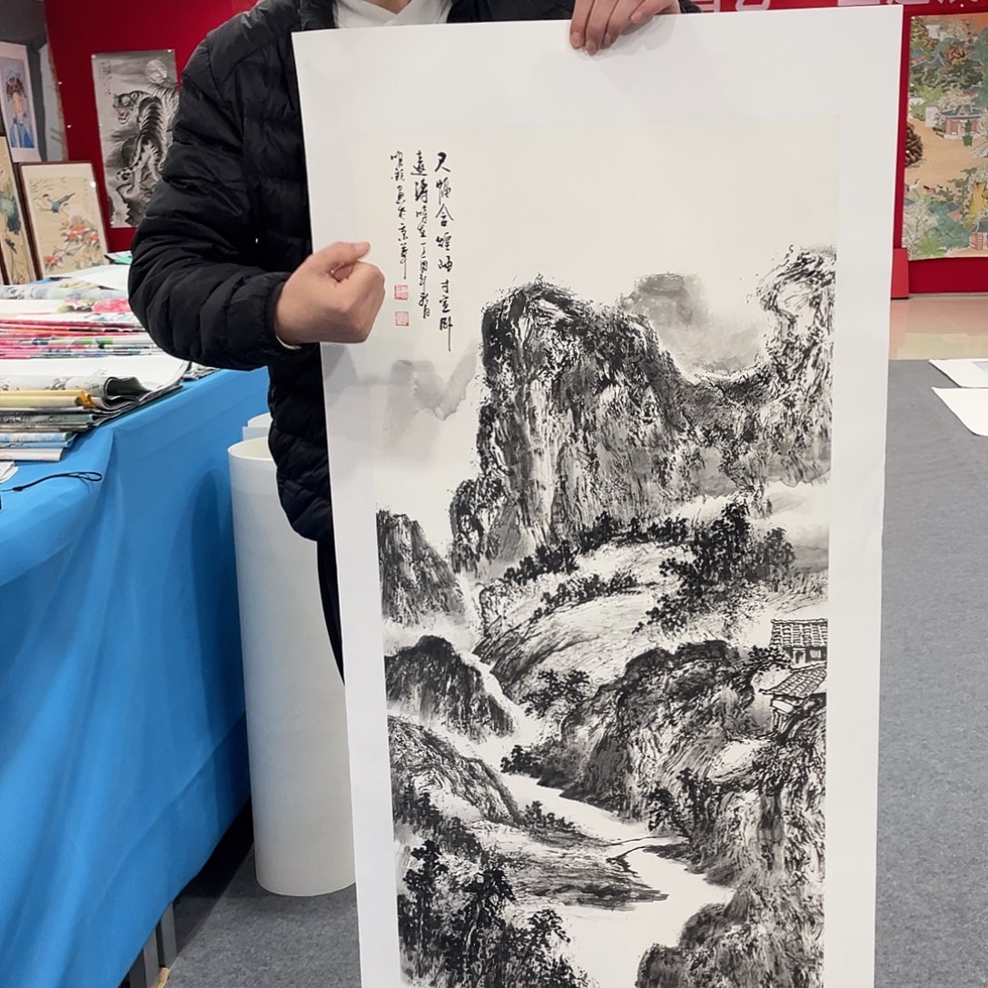 国画今天上午国画作品展示