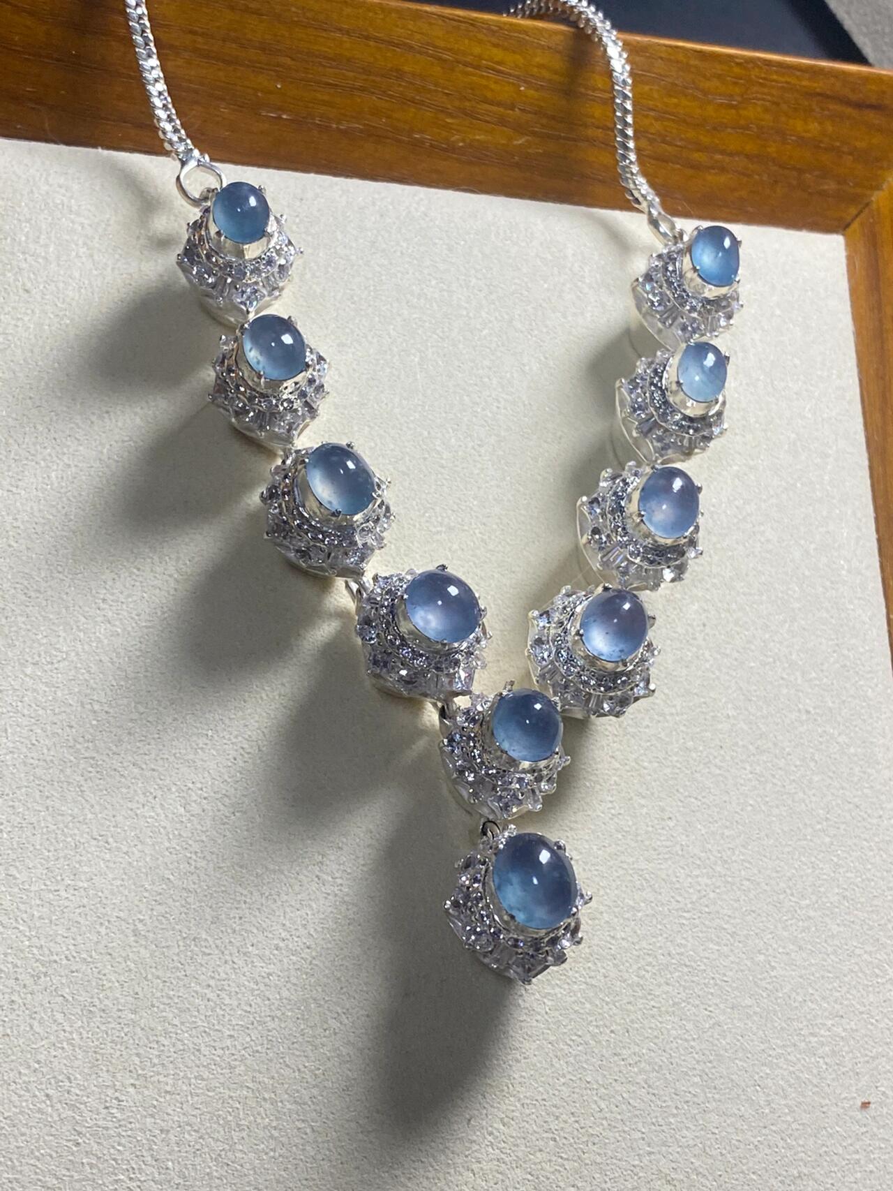 天然A货翡翠成品套链定制镶嵌，直播选品