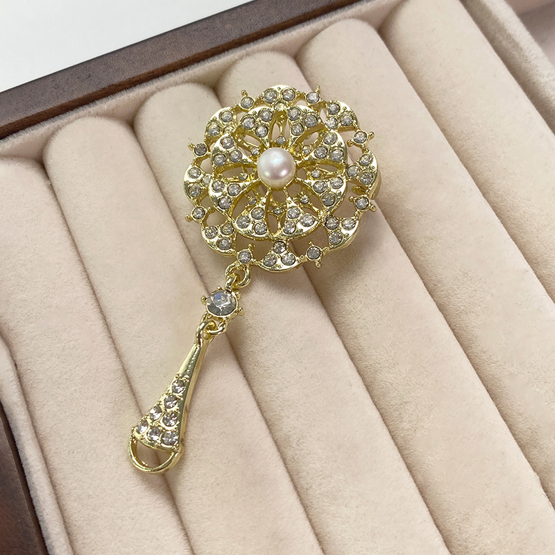 淡水珍珠 太阳花胸针 6-7mm-D835001