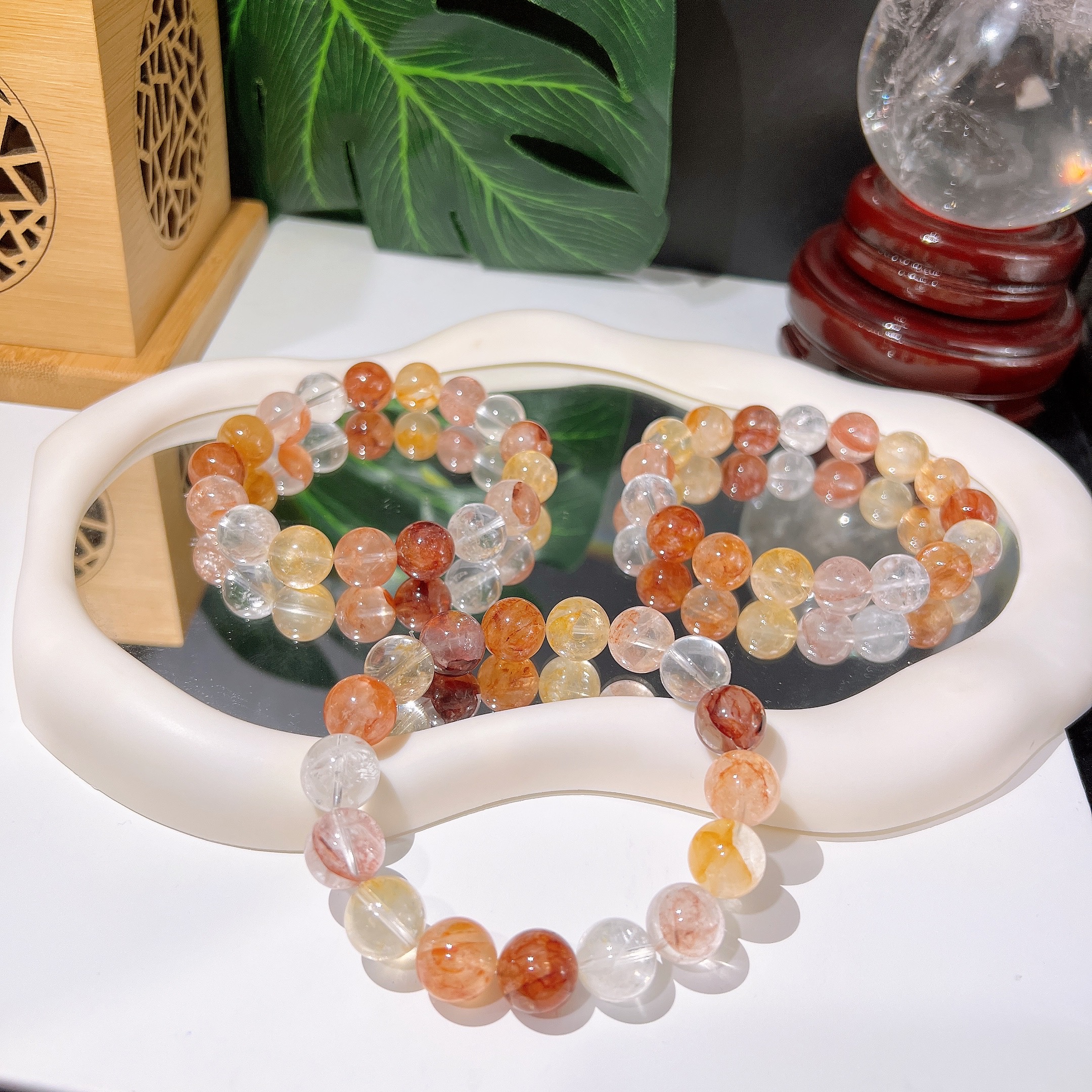 s661 天然彩胶花 多宝手串 多样性发一件