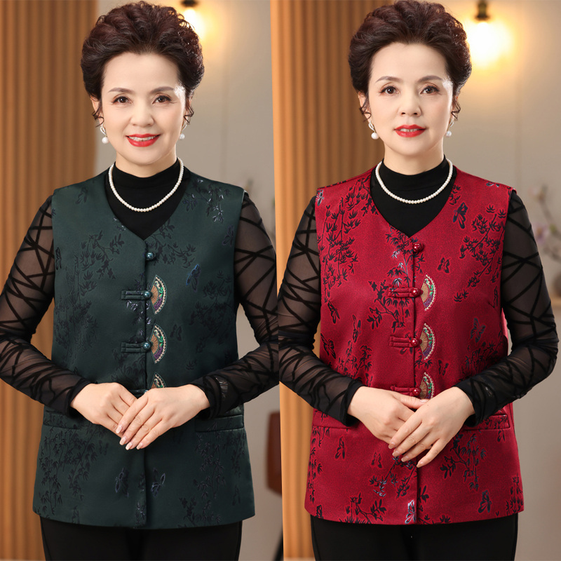 中老年人女装春款马甲奶奶休闲装背心老人薄款坎肩妈妈外穿太太装