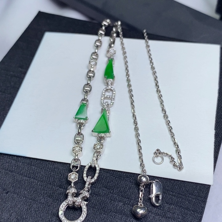 翡翠18K金镶嵌颈饰随形百搭链