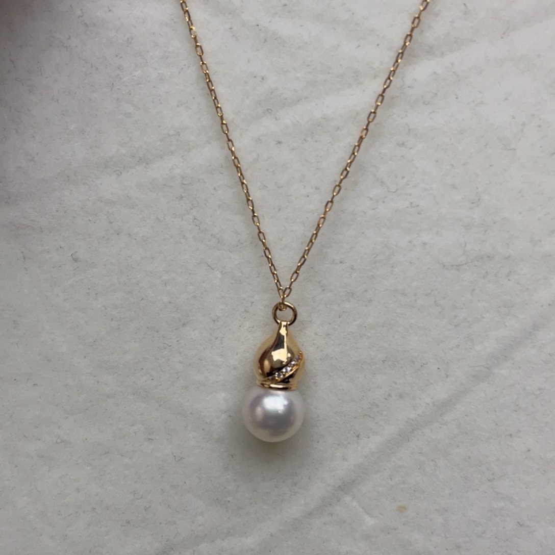 银S925镶嵌海水珍珠项链