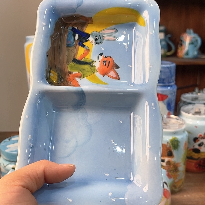 不锈钢景德镇釉下手绘陶瓷 