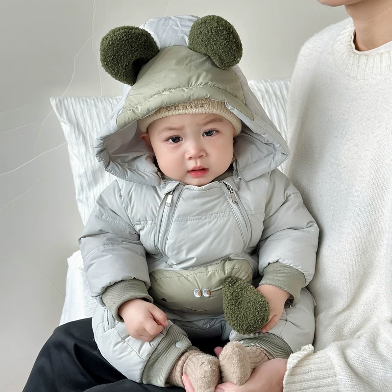 【90白鸭绒】婴儿羽绒服连体衣宝宝爬服新生儿冬装加厚2025新款
