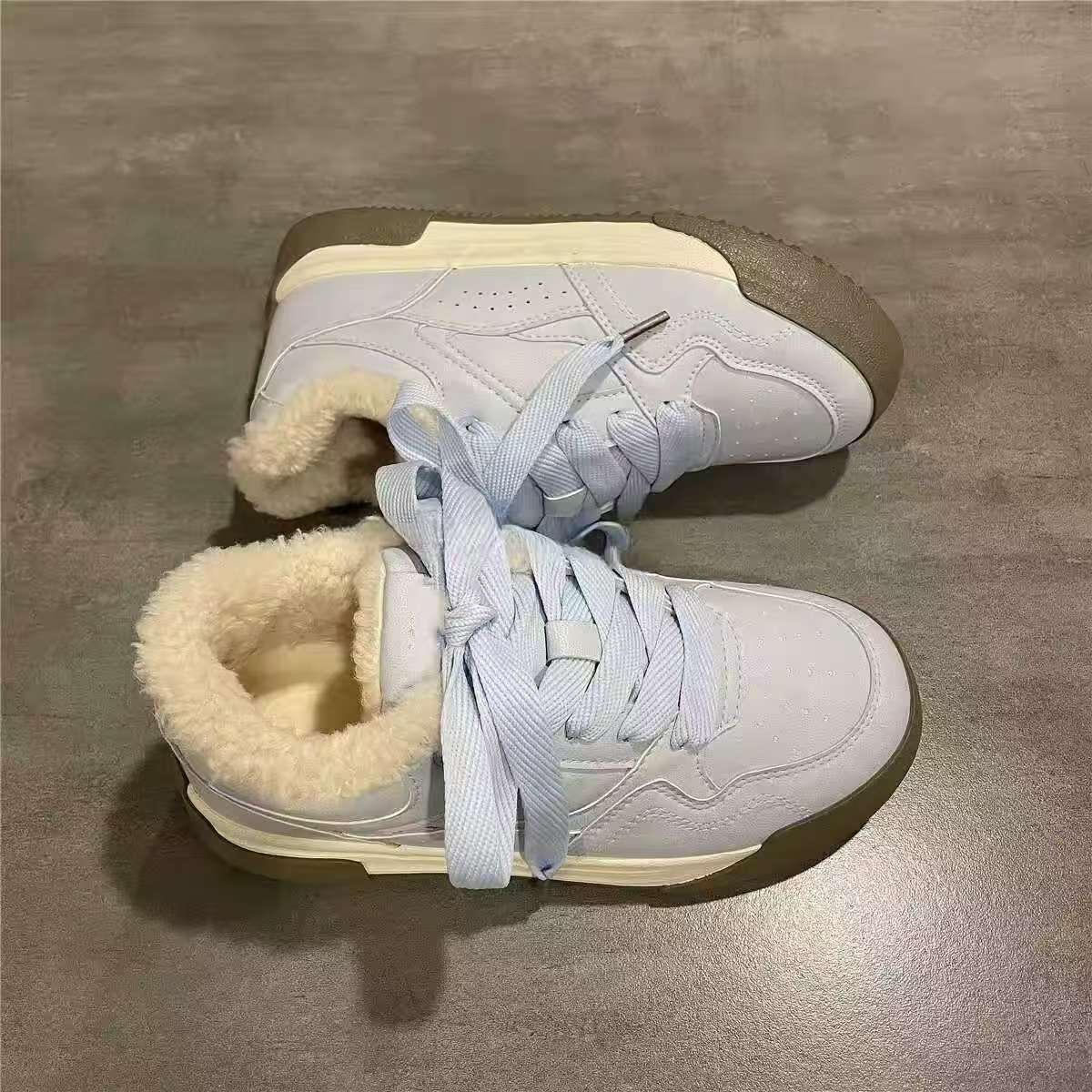 新百伦NEW BOLUNE雾霾蓝美式加绒学生运动休闲鞋2025冬季学院百搭