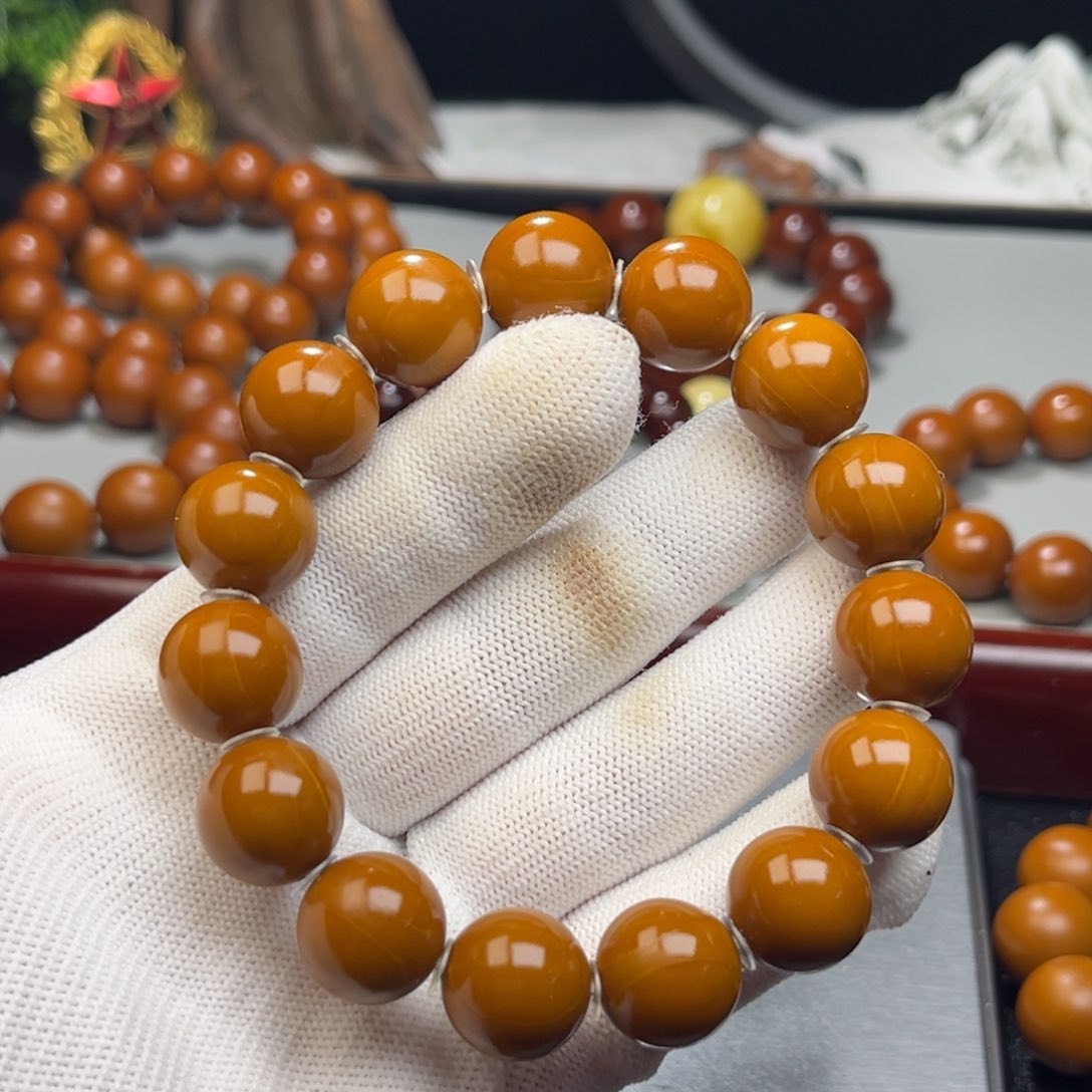 橄榄核手串?****1.5树王全品铁核 小孔