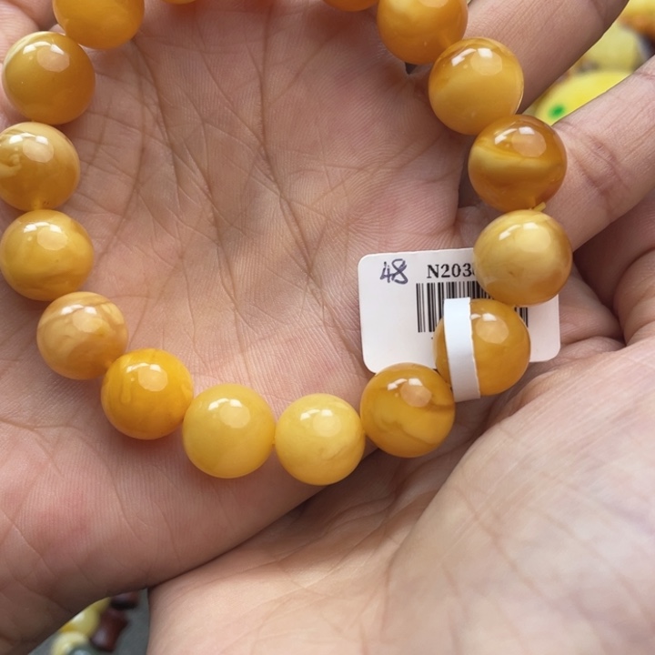 蜜蜡珠宝奇石未镶嵌蜜蜡手串11m