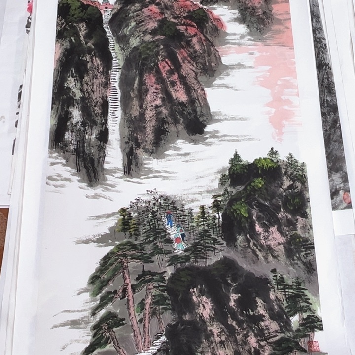 国画晨**o70/140纯手绘国画作品