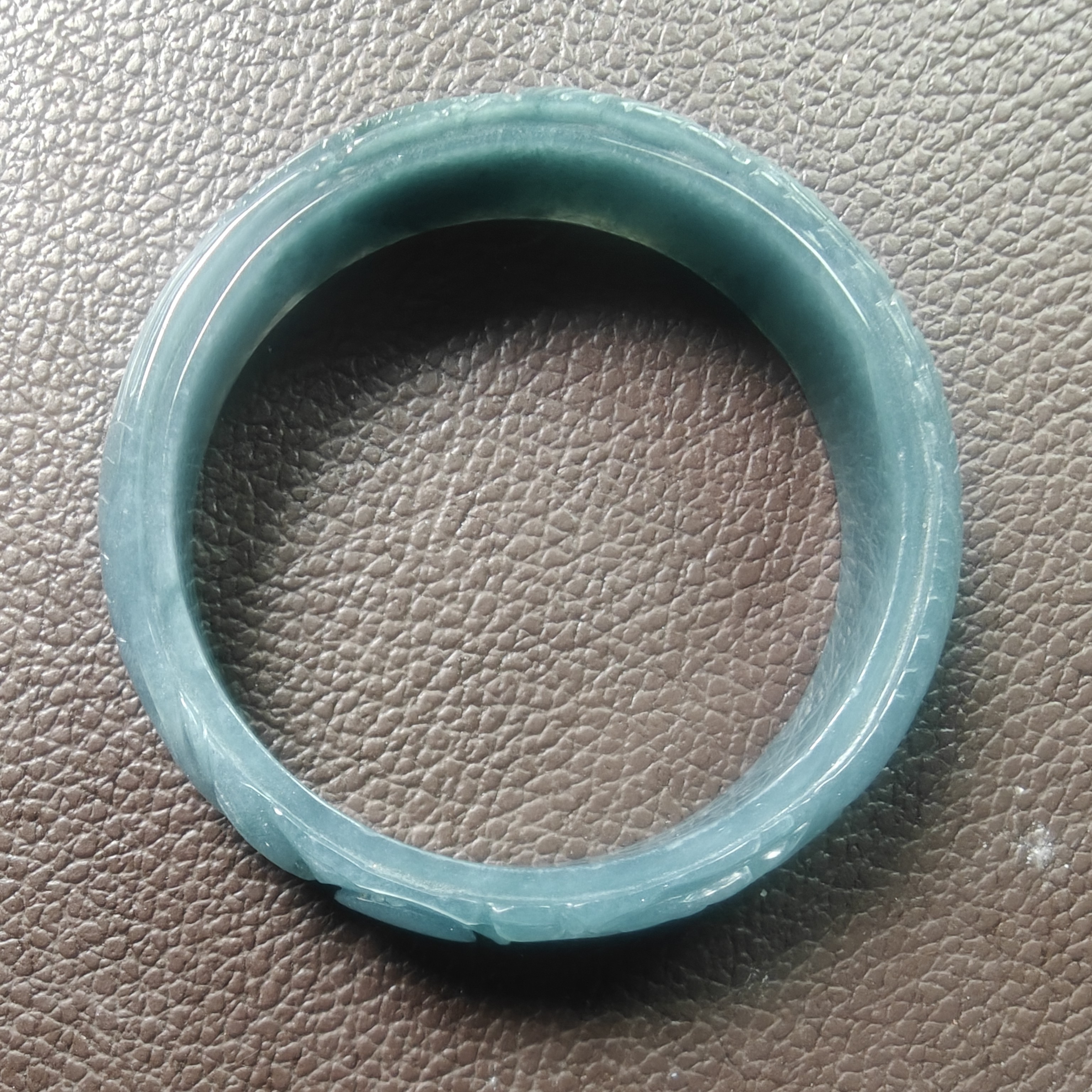 【抖音官方珠宝质检鉴定】天然a货翡翠手镯雕花