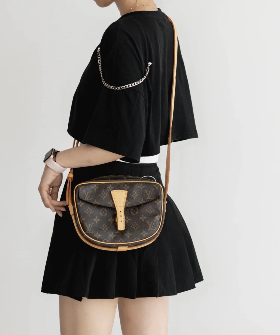 修复品 LouisVuitton/路易威登 LV老花斜挎包苹果马鞍包小号