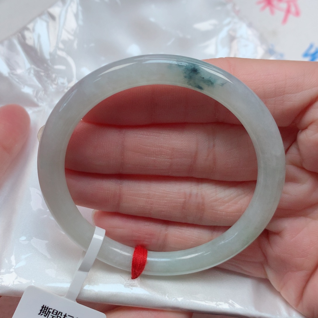 翡翠手镯未镶嵌53细圆条 福利放漏
