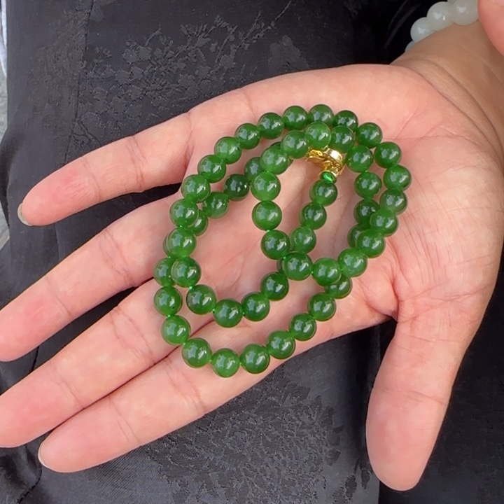 和田玉未镶嵌颈饰碧玉俄7项链卡8