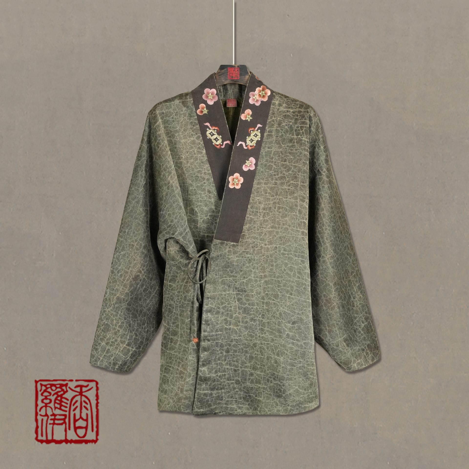 香罗伊【墨皴枝】传统中式汉服绣花上衣