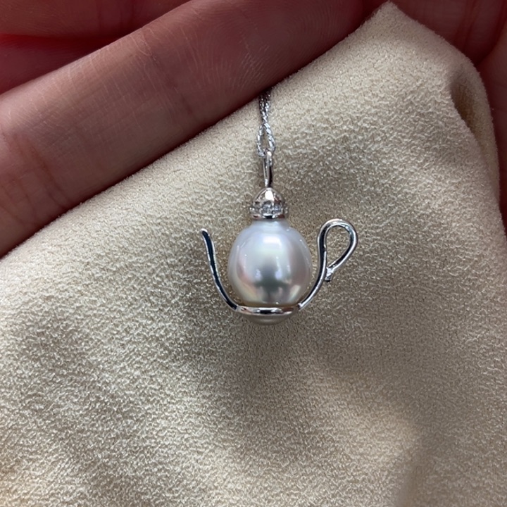 吊坠(不含链)银S925镶嵌海水珍珠9-10m 10号