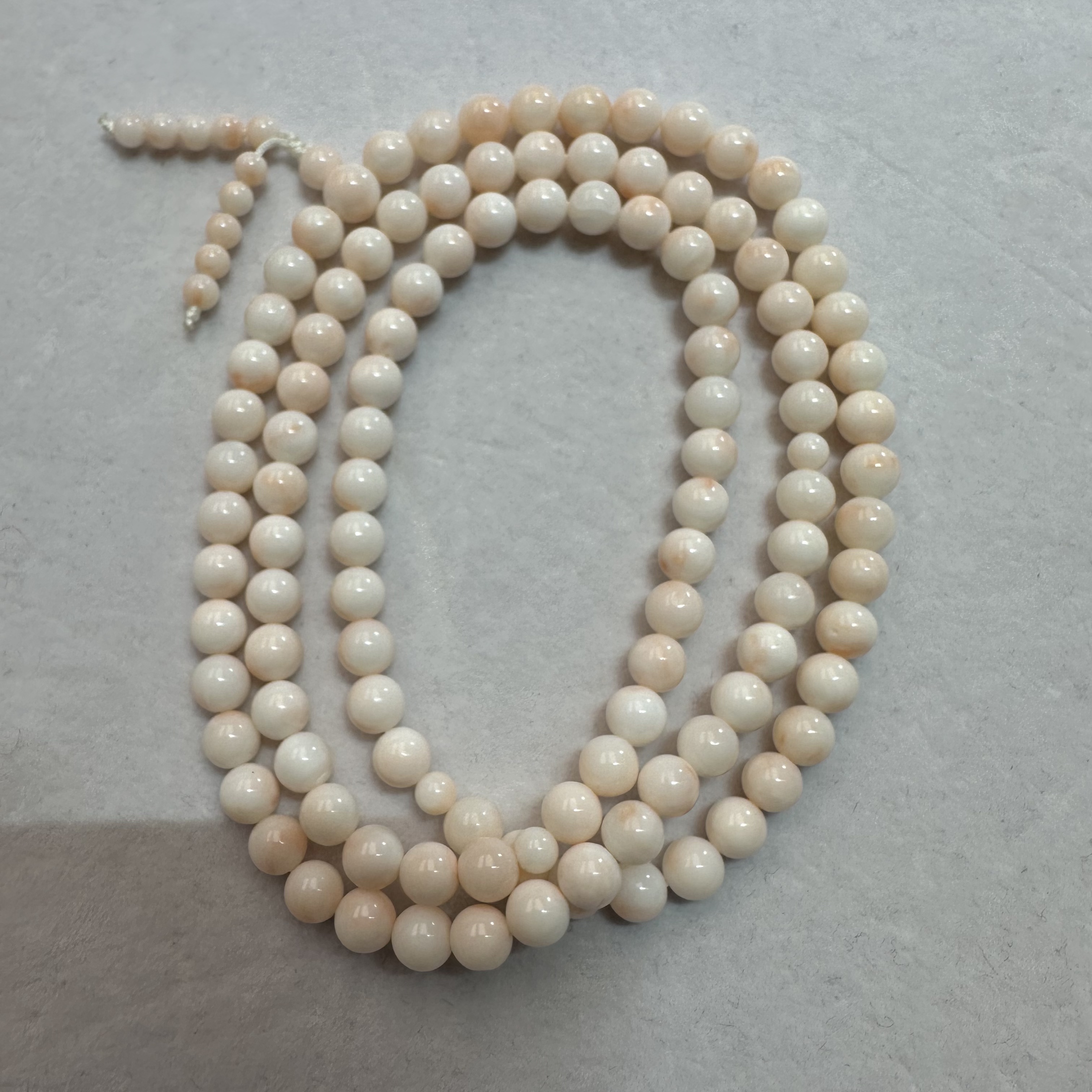 【SHXL13】天然粉珊瑚多圈挂穿108链珠项链6.5-7MM 多样性发一