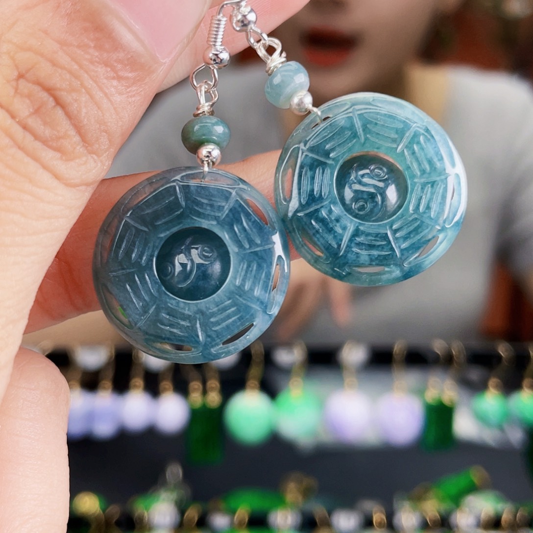 翡翠未镶嵌耳饰饰品