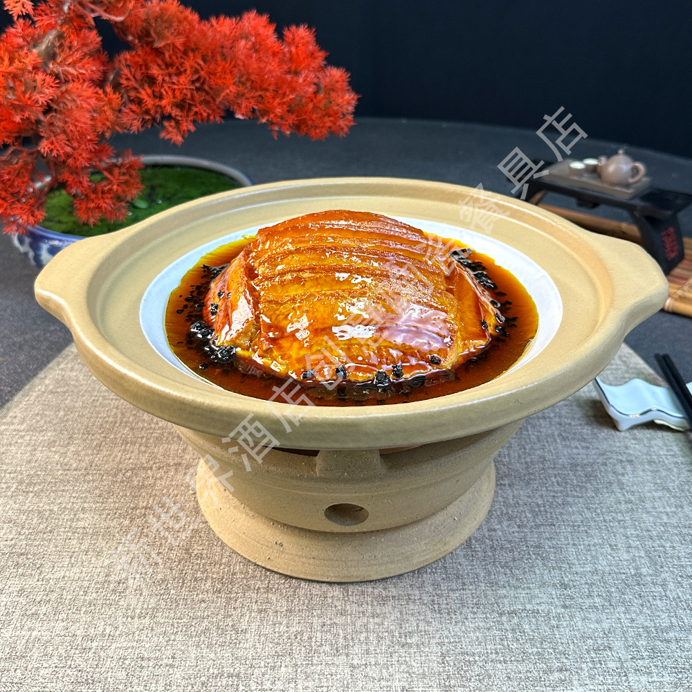 万豪浅锅土色双耳砂锅耐高温商用酒店家用品质好物高档餐具