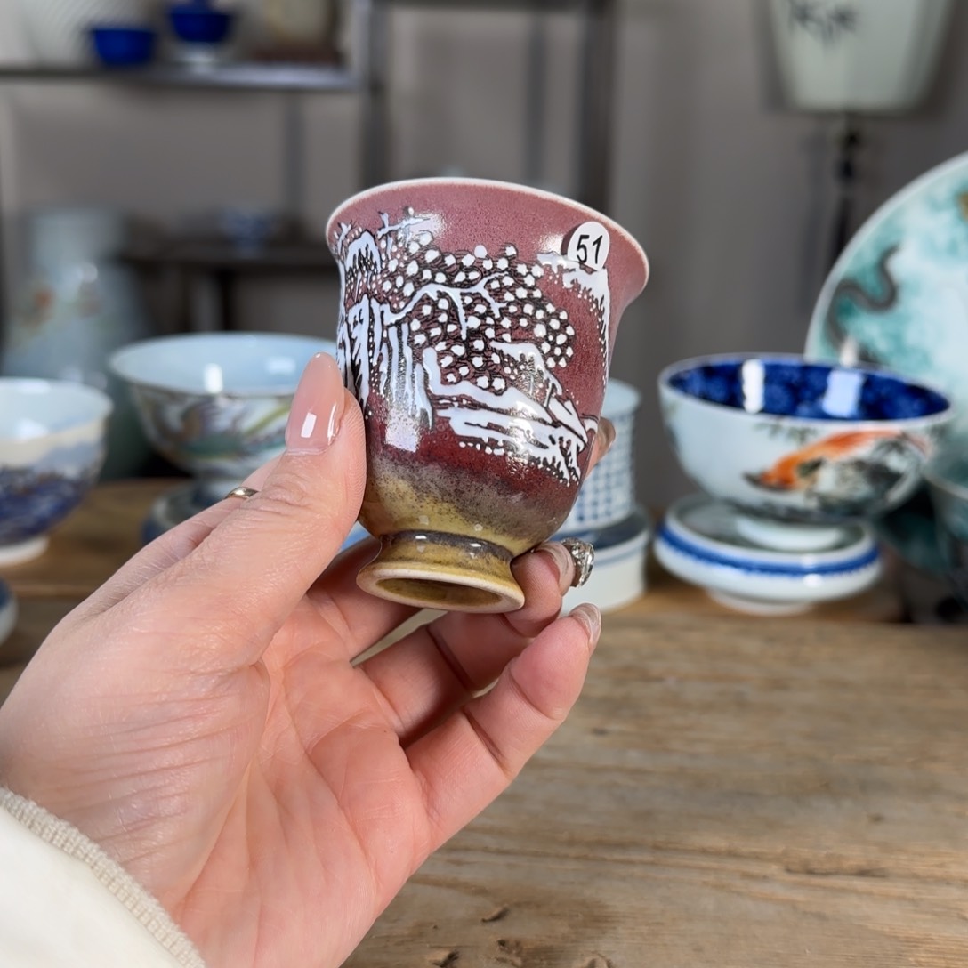 杯景德镇陶瓷柴烧多人