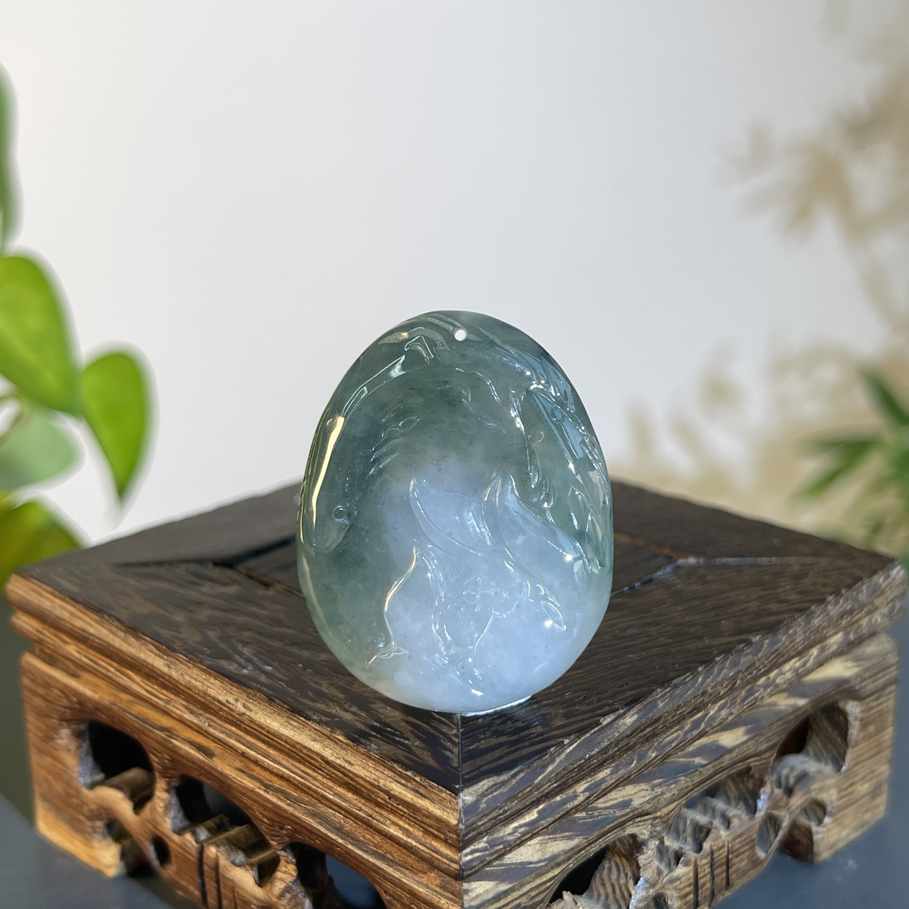 JXW14-29  天然缅甸A货翡翠  年年有余