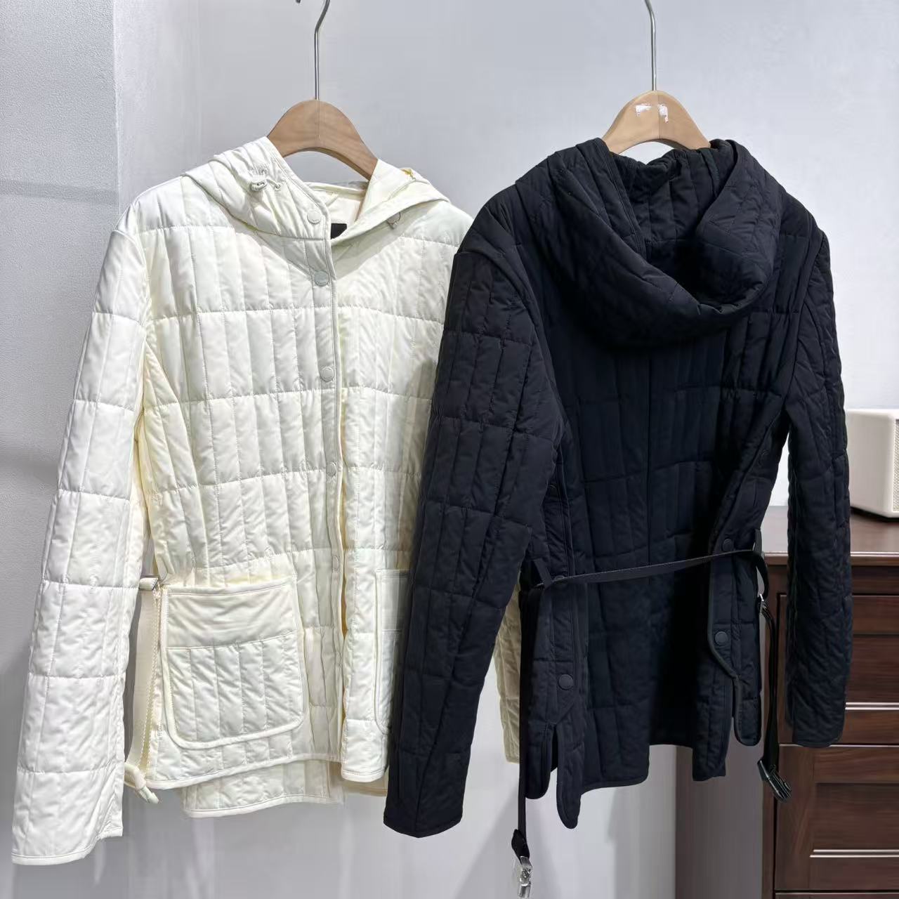 CSY5762 加拿大客人订单 双色系带迈格子棉服