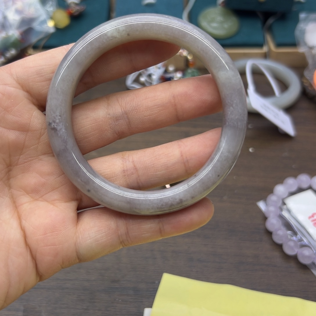 和田玉未镶嵌手镯57.1圈围1332