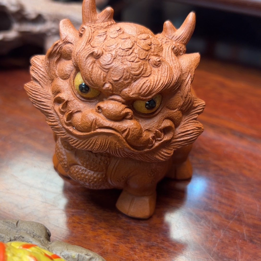 紫砂茶杯红麒麟紫砂