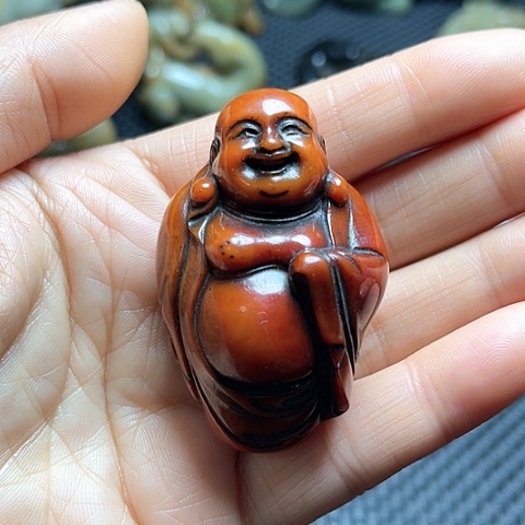 白玉菩提吊坠摆件