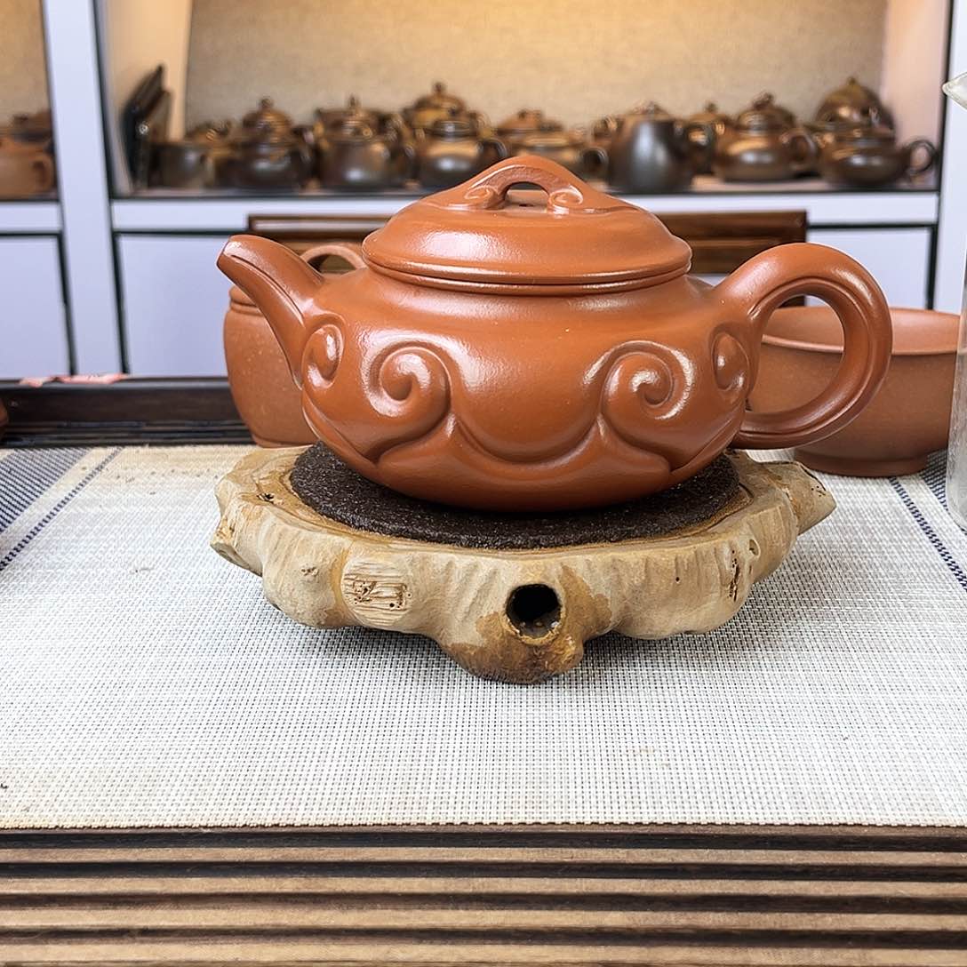 紫砂茶壶宜兴紫砂小煤窑朱泥380c c