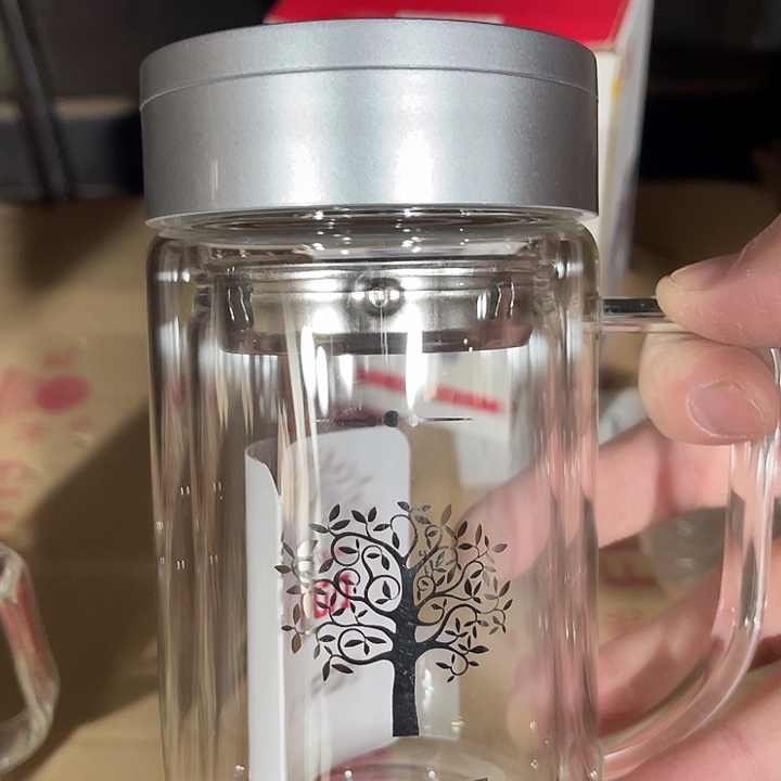 玻璃茶隔款富光把手玻璃杯塑料盖