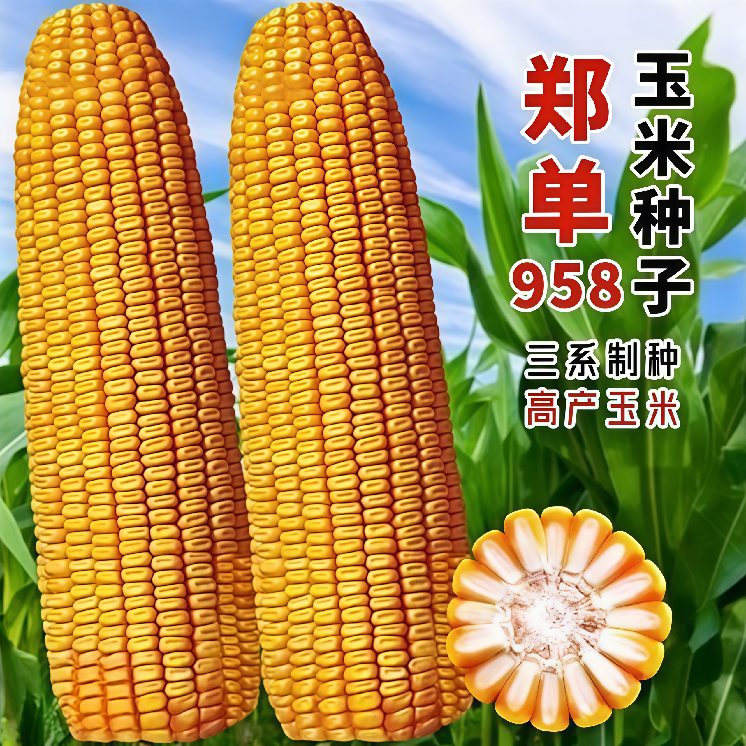 2025年玉米种子大全矮杆抗倒伏抗虫高产大棒玉米高产玉米郑单958