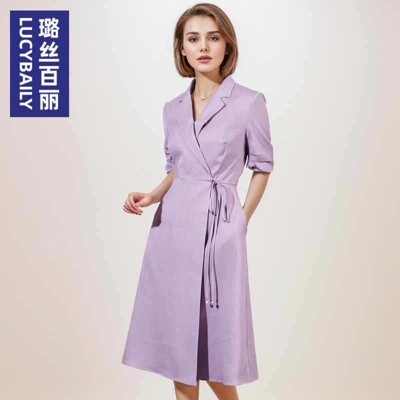 璐丝百丽 240273 时尚连衣裙高级感气质裙子女夏季2025新款洋气