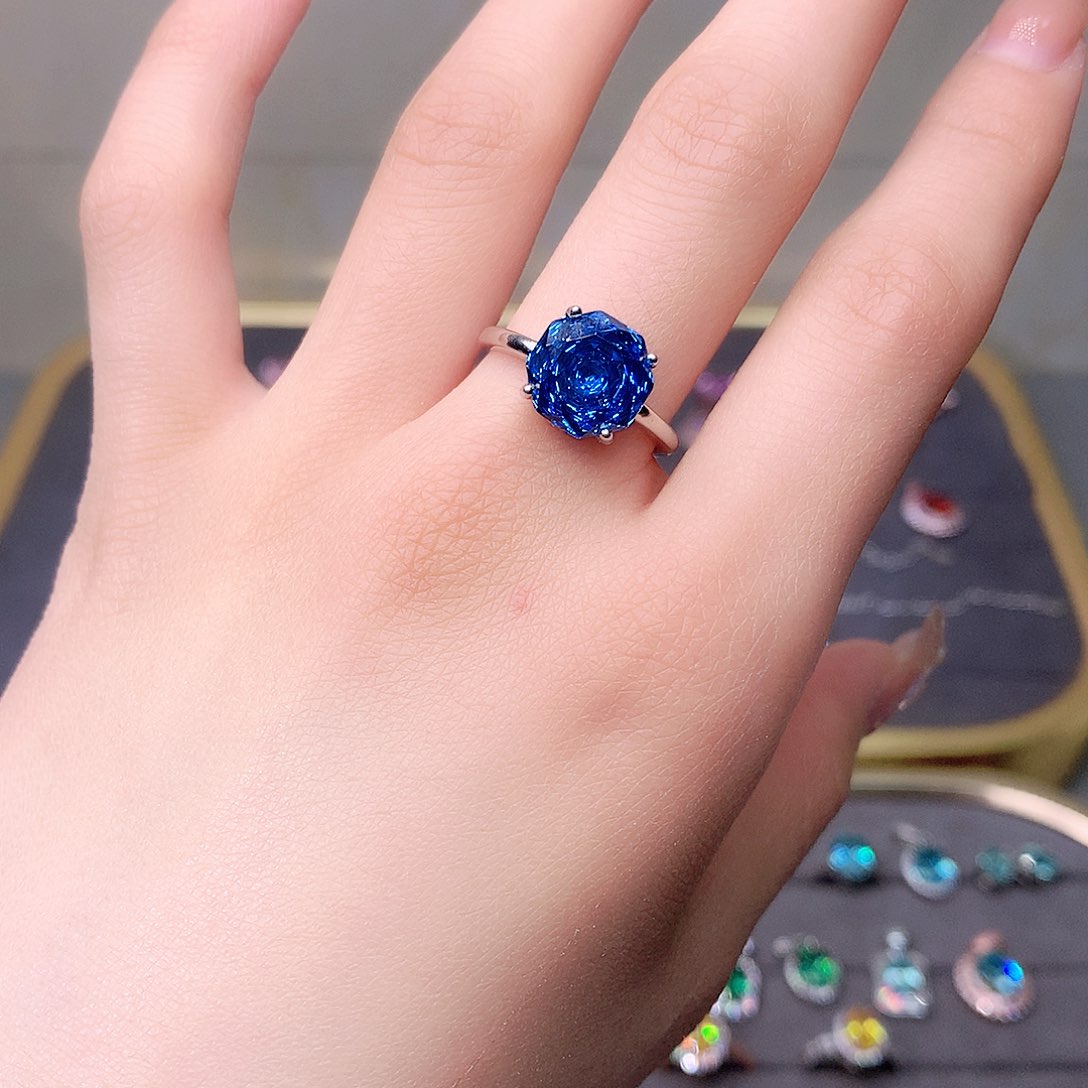 托帕石戒指银S925镶嵌11111111