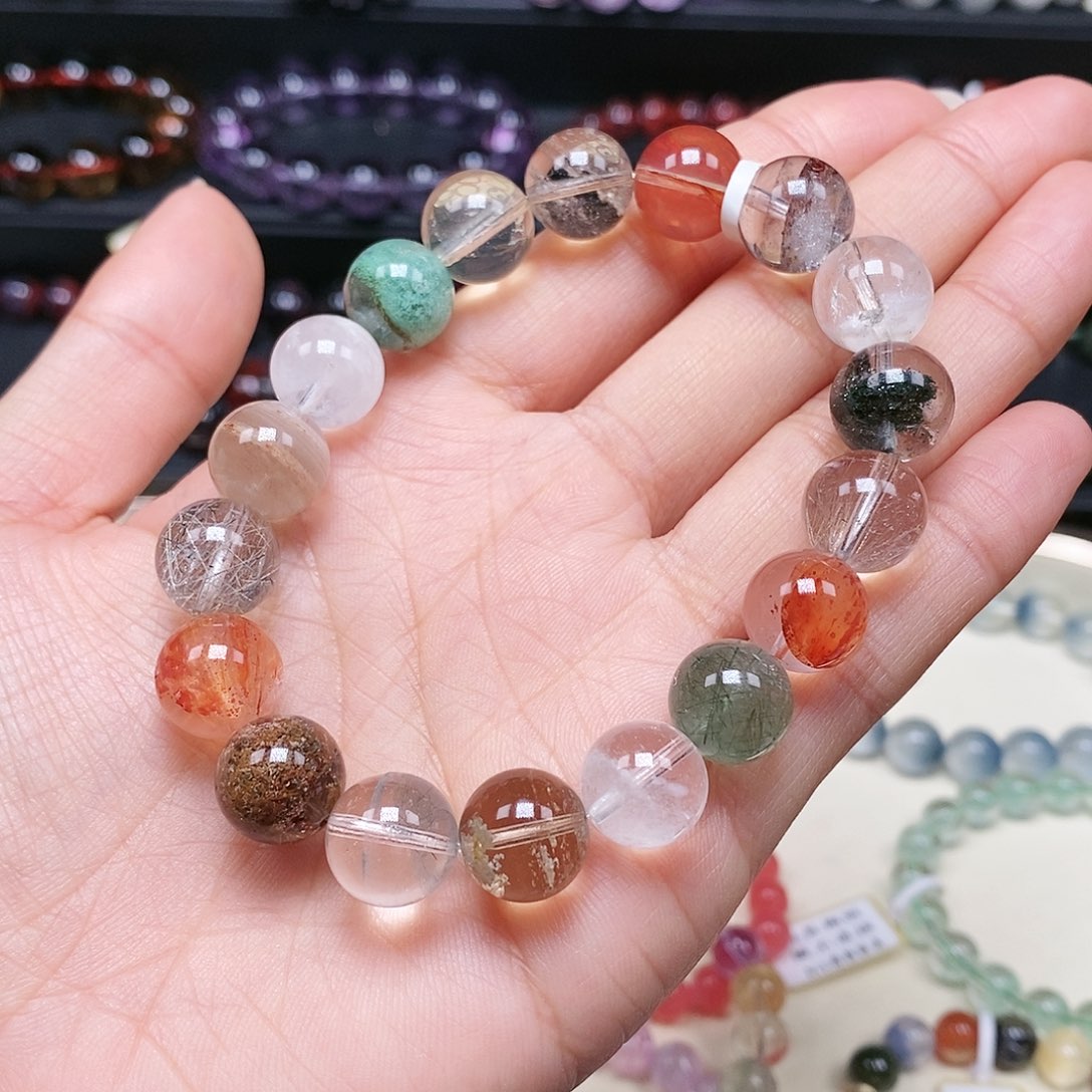 水晶手串未镶嵌多宝11.8