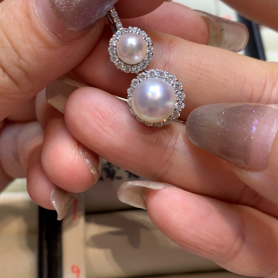 海水珍珠银S925镶嵌颈饰