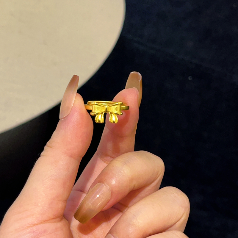 铜合金戒指 铜合金 662 时尚国风蝴蝶结开口戒指